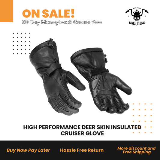 DS28 HIGH PERFORMANCE DEER SKIN INSULATED CRUISER GLOVE