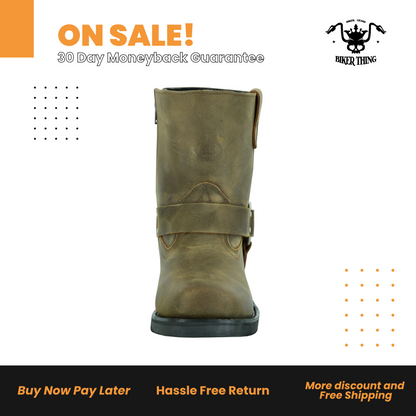 DS9742 MEN’S SIDE ZIPPER WATERPROOF BOOTS– BROWN