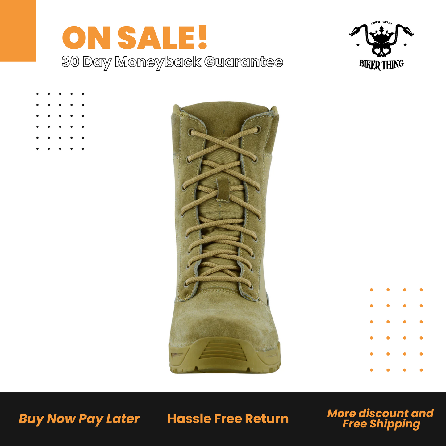 Motorcycle DS9783 MEN’S 9’’ DESERT SAND TACTICAL BOOTS