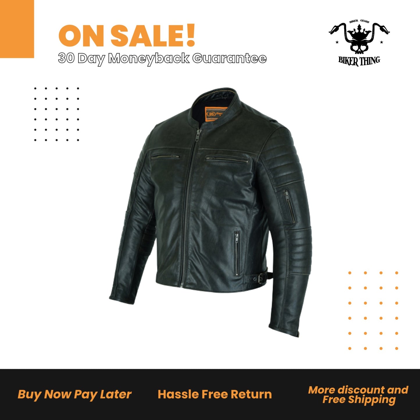 MEN’S MODERN CROSSOVER SCOOTER JACKET - GUN METAL BROWN