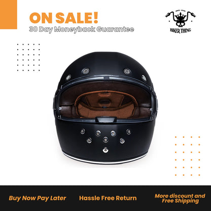 DAYTONA RETRO: DULL BLACK FULL FACE HELMET