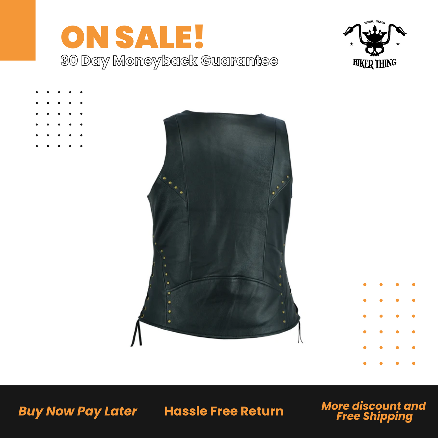 Product Image Download DS233 WOMEN’S ZIPPERED VEST WITH LACING DETAILS