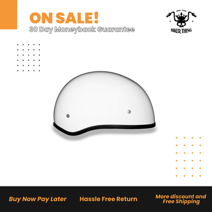 D1-CNS D.O.T. DAYTONA SKULL CAP W/O VISOR- HI-GLOSS WHITE