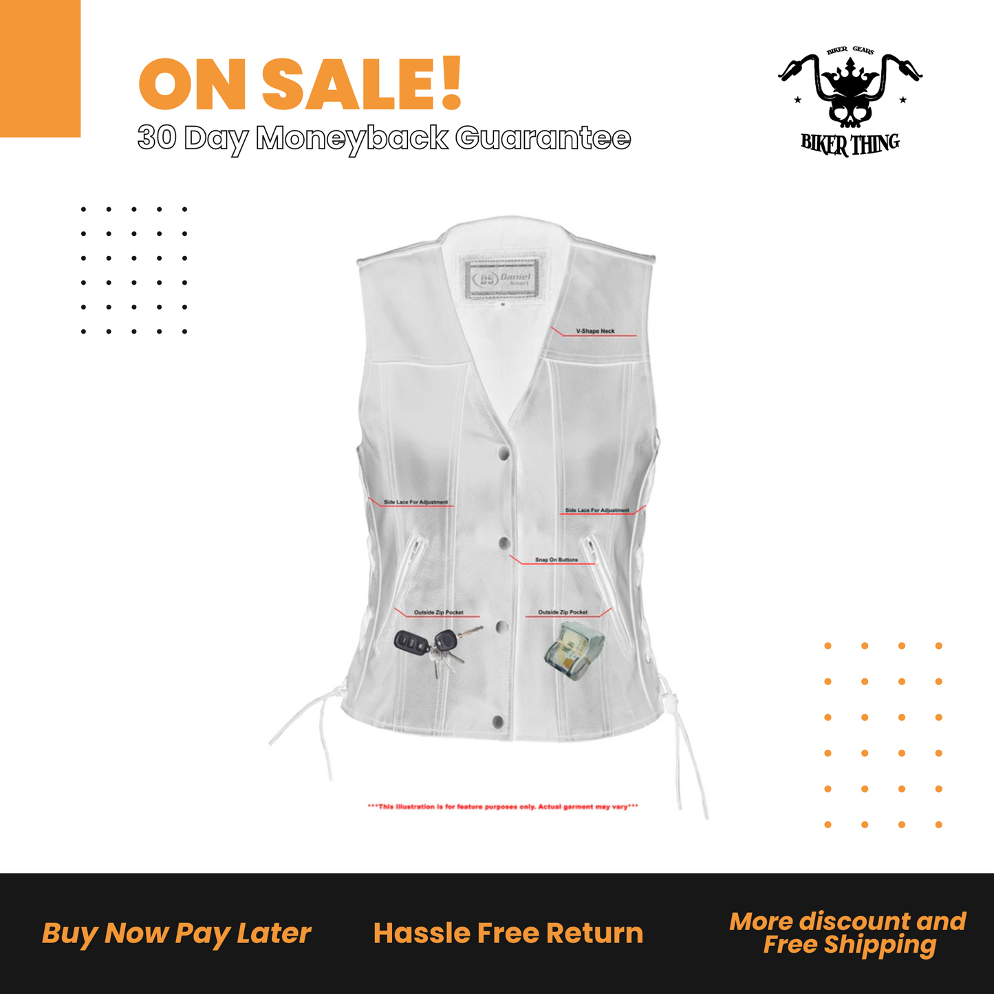 Product Image Download DS205V WOMEN'S GRAY SINGLE BACK PANEL CONCEALED CARRY VEST