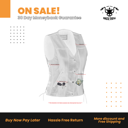 Product Image Download DS205V WOMEN'S GRAY SINGLE BACK PANEL CONCEALED CARRY VEST