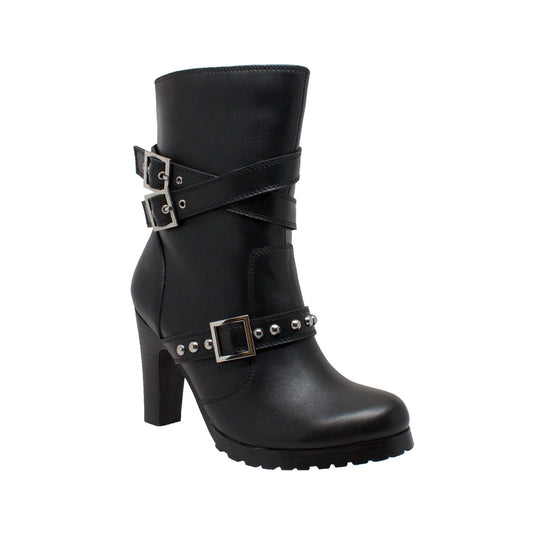 8545 WOMEN'S 3-BUCKLE BOOT WITH HEEL